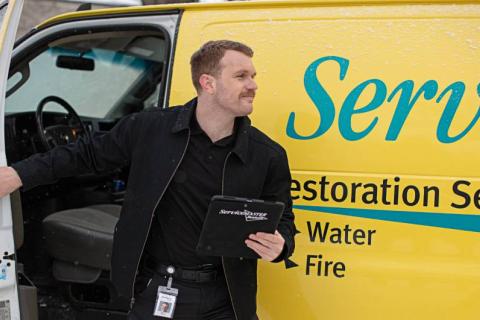 image of servicemaster restore yellow van