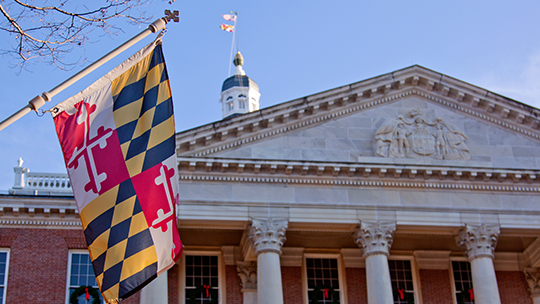 annapolis flag and city hall